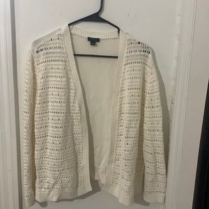 Ann Taylor Off White Crochet Cardigan